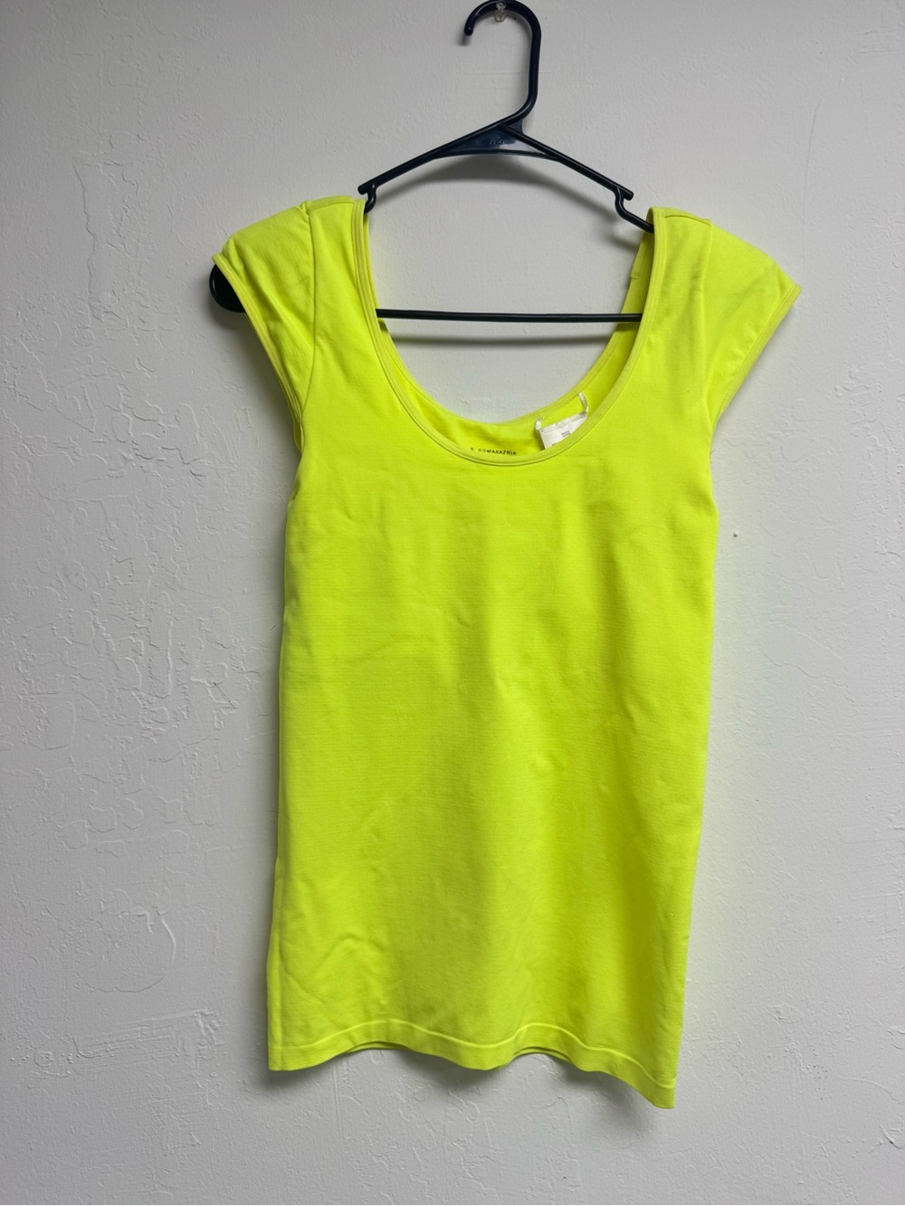 BCBGMaxAzria Neon Yellow Scoop Neck Top